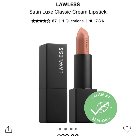 Other - Lawless Beauty Satin Classic Cream Lipstick